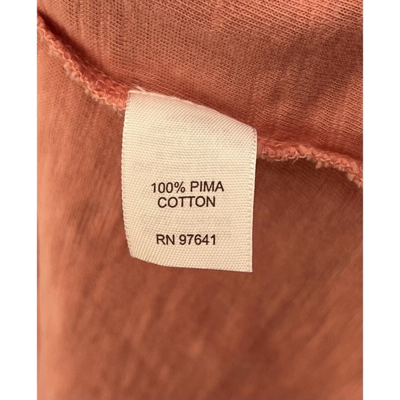 J Jill Deep V-Neck‎ Drawstring Waist Top Womens Size Large Peach Pima Cotton - Picture 4 of 9